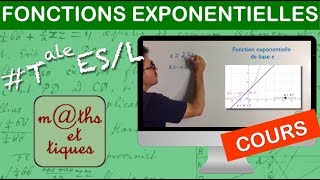 LE COURS  Fonctions exponentielles  Terminale ESL [upl. by Ahtimat]