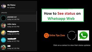 How to see Status on Whatsapp Web [upl. by Esorlatsyrc142]