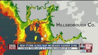 Maps show Tampa Bays storm surge vulnerability [upl. by Yllut]