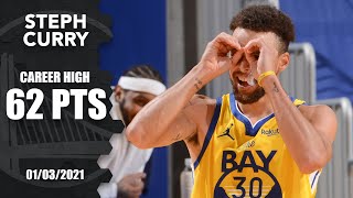 Steph Curry scores careerhigh 62 points vs Trail Blazers  NBA on ESPN [upl. by Marie-Ann]