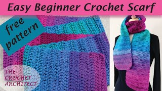 15  EASY Crochet Scarf for the Absolute Beginner [upl. by Peednam]