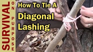 How To Tie A Diagonal Lashing  Boy Scout Knots and Lashing [upl. by Norita]