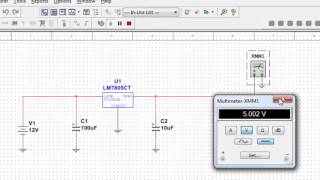 voltage regulator ic connection in multisim [upl. by Madelene]