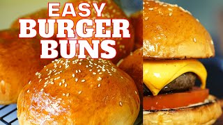 Easy Burger Buns in 45 minutes  Easiest Burgers from scratch [upl. by Ellison]