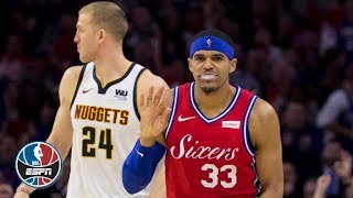 Tobias Harris makes his 76ers debut in win vs Nuggets  NBA Highlights [upl. by Oemac143]