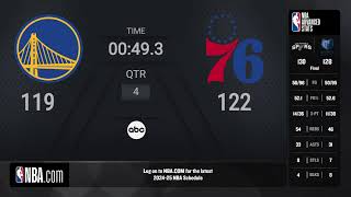 Golden State Warriors  Philadelphia 76ers  NBA on ABC Live Scoreboard [upl. by Yasu]