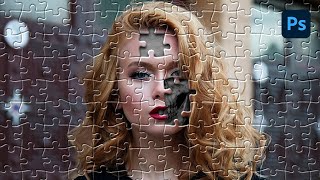 Photoshop Tutorial How to Make a PUZZLE from a photo [upl. by Lednic193]