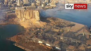 Beirut Aerial footage after the explosion [upl. by Tod]