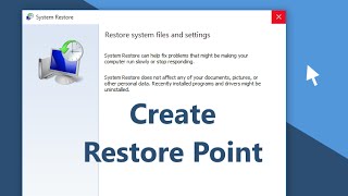 Windows 10  How to Create a System Restore Point [upl. by Isnam]