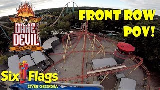 Dare Devil Dive Six Flags Over Georgia FRONT ROW POV During Fright Fest [upl. by Ratha278]