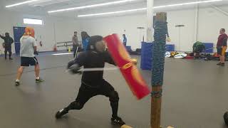 Roman Legionary pell training  Gladius and Scutum [upl. by Song626]