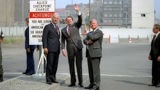 President Reagan at Checkpoint Charlie in West Berlin on June 11 1982 [upl. by Aruasi]