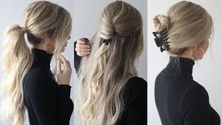 HOW TO EASY HAIRSTYLES wclaw clips  Claw clip hairstyles [upl. by Dymoke]