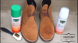 How To Clean Suede Thursday Boots amp Nubuck With Moneysworth [upl. by Asyl413]