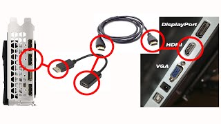 How to connect HDMI Monitor to DisplayPort Graphics Card via Cheap Adapter [upl. by Dowling438]