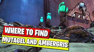 WHERE TO FIND MUTAGEL AND AMBERGRIS IN ARK GENESIS PART 2 [upl. by Nnywg]