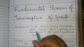 Fundamental theorem of homomorphism of group [upl. by Flavian]