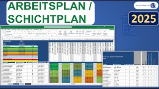 Arbeitsplan Excel  Schichtplan Excel Vorlage Tutorial Anleitung [upl. by Lienhard]