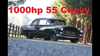 Blacked out 1000hp 1955 Chevy ProTouring build by MetalWorks Classic Auto Restoration Supercharged [upl. by Lemire]