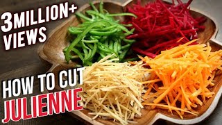 How To Julienne Vegetables  Knife Skills  The Bombay Chef  Varun Inamdar  Basic Cooking [upl. by Sirk]