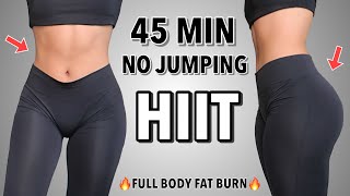 45 MIN LOW IMPACT HIIT WORKOUT 🔥  Full Body No Equipment No Jumping  Apartment Friendly HIIT [upl. by Issim]