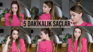 5 DAKİKADA KOLAY VE TREND SAÇLAR  6 MODEL [upl. by Anen896]