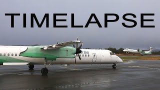 Timelapse  Widerøe Dash8 Q400 x2  Stord airport november 2020 [upl. by Okomot]