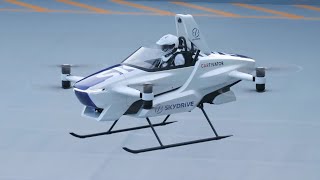 Toyotas SkyDrive  the 1st human piloted quotdronequot is here [upl. by Noitsuj828]