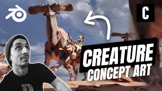 Creature Concept Art In Blender  TUTORIAL [upl. by Nerac803]