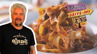 Guy Fieri Tries Lamb Tagliatelle  Diners DriveIns and Dives  Food Network [upl. by Eiramanitsirhc]