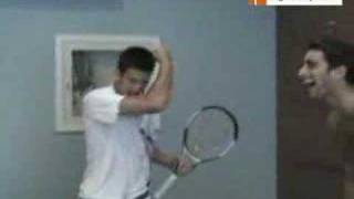 Funny Novak Djokovic Impressions at the UsOpen 07 Exclusive [upl. by Ilwain359]