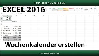 Dynamischen Wochenkalender erstellen Excel [upl. by Susanna]