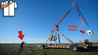 MASSIVE TrebuchetCatapult First Test [upl. by Dalila]