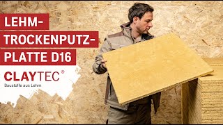 CLAYTEC Anwendungsvideo LehmTrockenputzplatte D16 [upl. by Dieball]