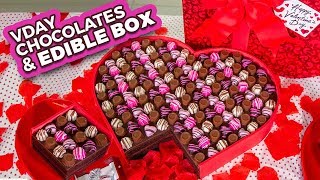 Easy Valentines Chocolates and EDIBLE BOX  How To Cake It [upl. by Anaitsirk199]