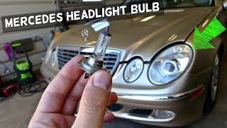 MERCEDES W211 LOW BEAM HEADLIGHT BULB REPLACEMENT REMOVAL [upl. by Cirdet123]