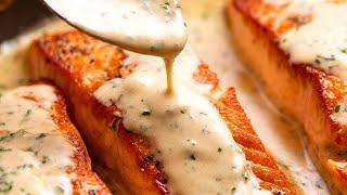 Salmon with Creamy Herb amp Garlic Sauce [upl. by Sicnarf]