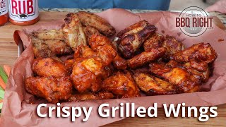 Crispy Grilled Wings on Weber  HowToBBQRight [upl. by Vigen]