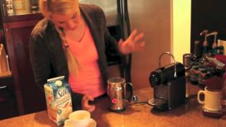 Nespresso Aeroccino Plus Frother Review Frothing Almond Milk [upl. by Joyann]