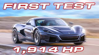 FIRST TEST  1914 HP Rimac C Two runs 8s on the STREET in the 14 Mile [upl. by Aleibarg22]