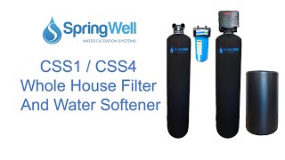 CSS1 CSS4 How To Install a SpringWell Whole House Water Filter amp Salt Based Water Softener [upl. by Acyssej]