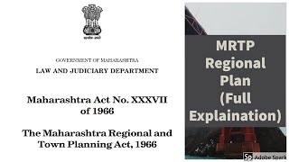 Maharashtra Regional Town Planning Act 1966 Regional Plan Full Explained [upl. by Ataeb136]