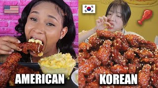 AMERICAN VS KOREAN MUKBANGERS [upl. by Ettedualc]