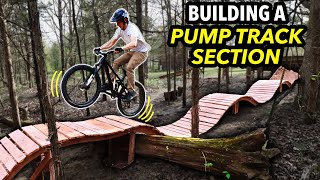 Building an INSANE Pump Track in our Woods  Backyard MTB Trail [upl. by Mickey205]