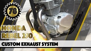 Honda Rebel 250 Bobber Custom Motorcycle Exhaust [upl. by Anined]