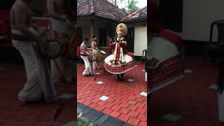 Kathakali  Demonstration of facial movements emotions and short dance clip [upl. by Hsirap]