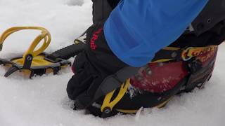 Winter skills 23 how to put on crampons [upl. by Eyla]