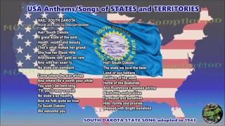 South Dakota State Song HAIL SOUTH DAKOTA with music vocal and lyrics [upl. by Barbey]