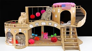 DIY Amazing Cat House for Two Beautiful Kittens [upl. by Demetra]