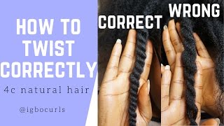 How To Twist Natural Hair Properly for Twist Outs [upl. by Nelrac7]